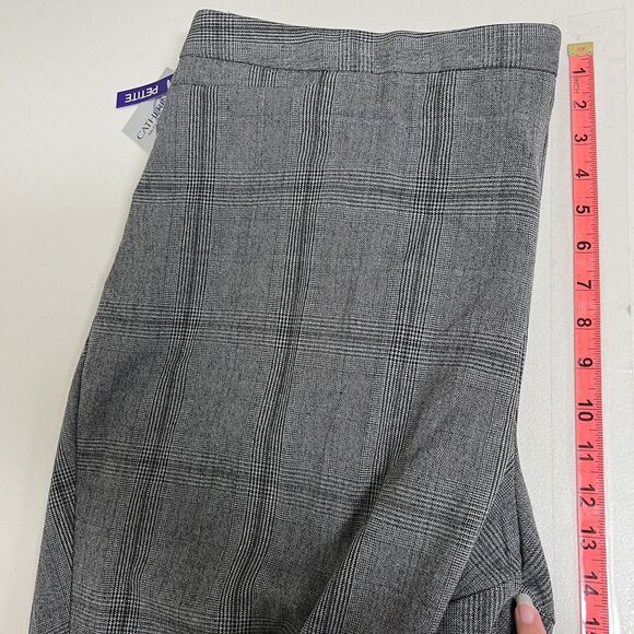 Catherines Gray Plaid Straight Leg Pants 2XWP Petite Plus Size NWT Career Office - Picture 11 of 11
